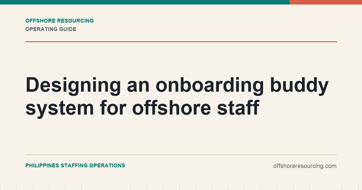 Designing an onboarding buddy system for offshore staff editorial guide