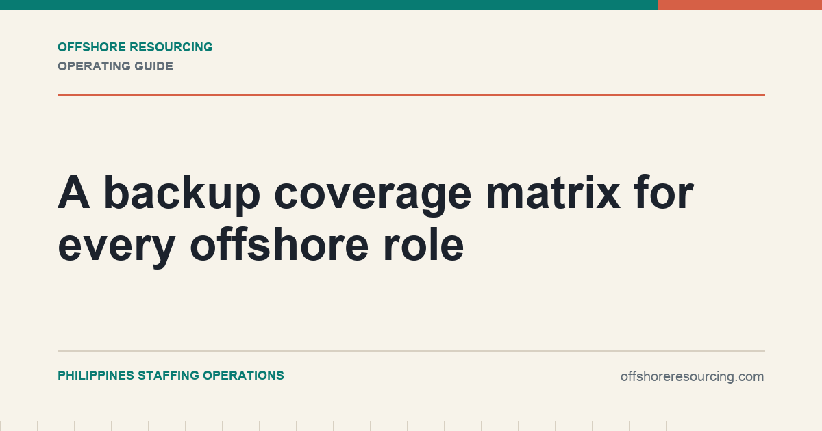 A backup coverage matrix for every offshore role editorial guide